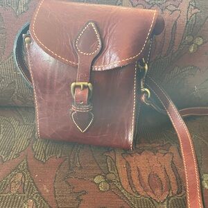 Filson Rich Brown Leather Crossbody Bag